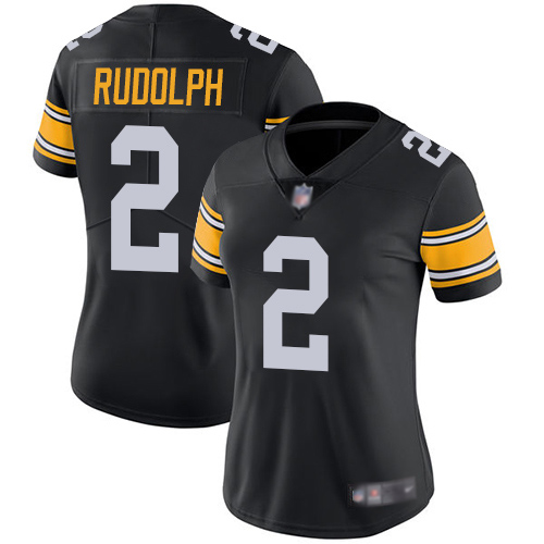 Women Pittsburgh Steelers Football #2 Limited Black Mason Rudolph Alternate Vapor Untouchable Nike NFL Jersey